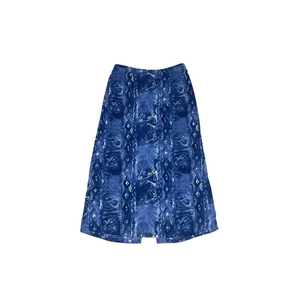 Lana Lee Canada Blue Abstract Midi Skirt Size 10